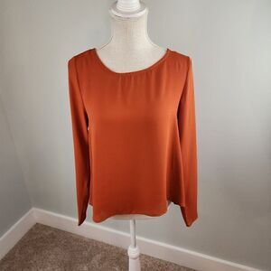 EVERLY WOMEN'S LONG SLEEVE PULLOVER BLOUSE WITH BACK PLEAT SIZE SMALL